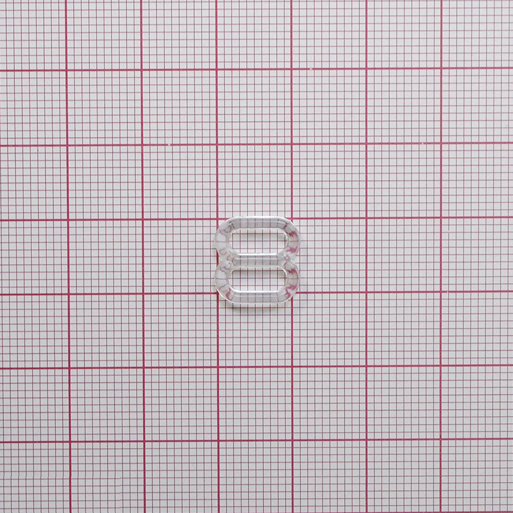 Перетяжка бельевая пластик 8*8мм (внутр.), 11,2*11,7мм (внешн.), прозрачная, 1т.шт, уп. Перетяжка бельевая