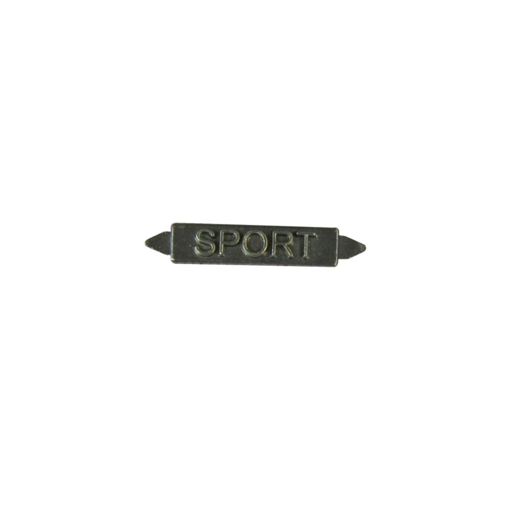 Краб металл SPORT, 2*0,5см, old silver /лого выпуклый/. Крабы Металл Надписи, Буквы