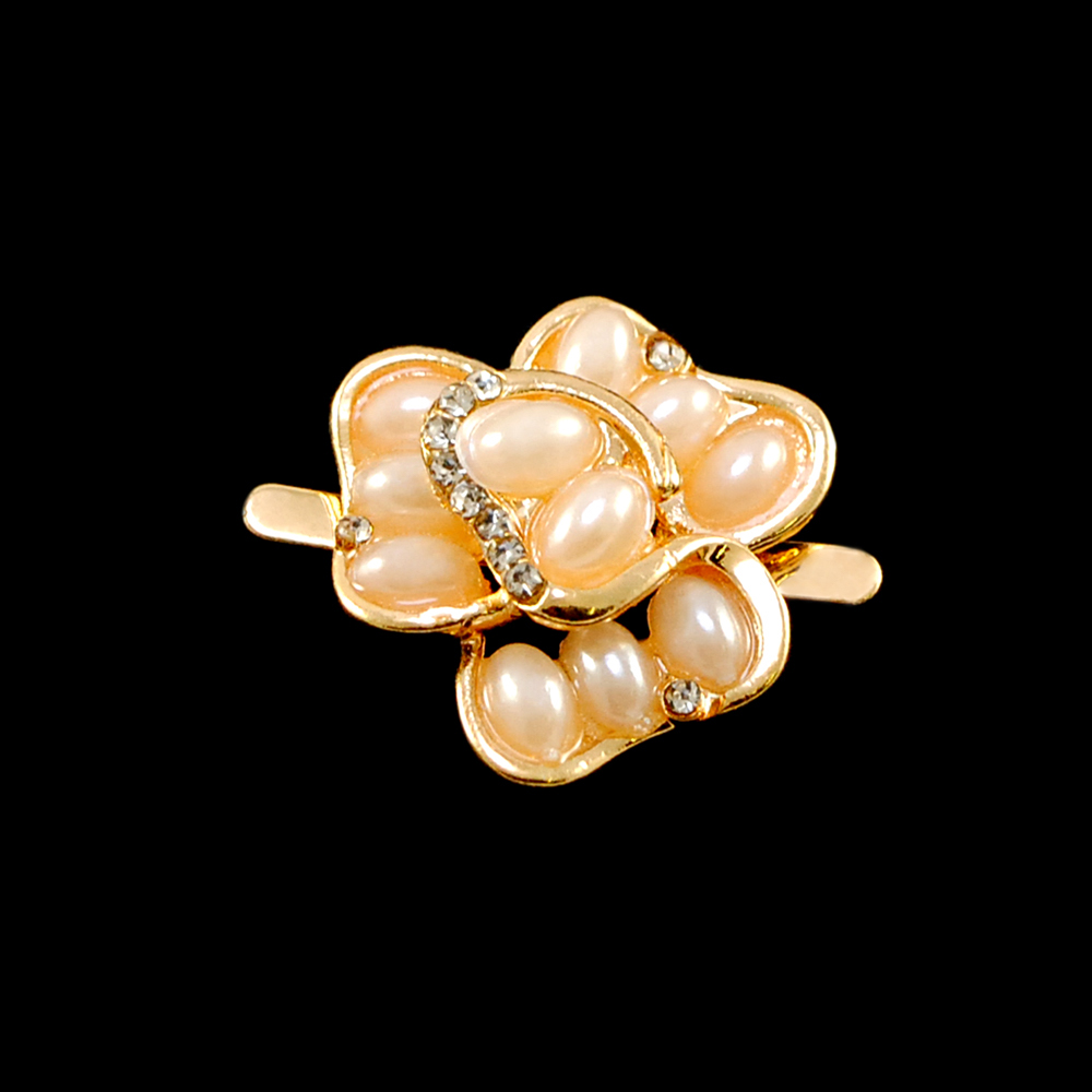 Краб Камни в металле 25*25мм золото, светлый персик, белый, шт. Крабы Металл Геометрия Декор