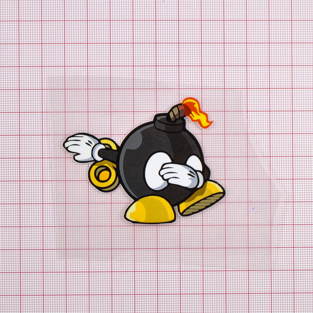 Термоаппликация Бомба дэб, 5,5*7см, красный, белый, черный, желтый, шт. Термопереводки Детские