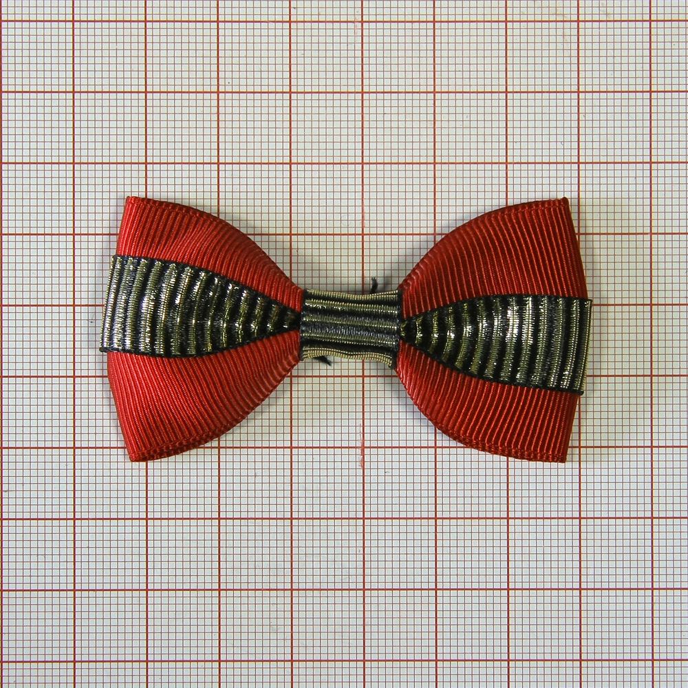 Аппликация декор обувная FF-118 красн. бантик Полоски, шт. Аппликации Пришивные Цветы Банты