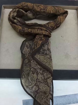 Шарф тканевый, 170см, серебро, золото, коричневый, шт. Украшения