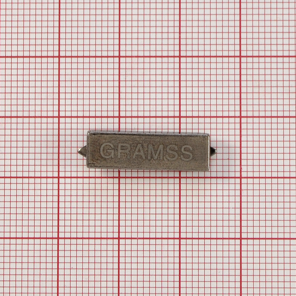Краб метал GRAMSS 20*6мм, BLACK NIKEL лого лазер. Крабы Металл Надписи, Буквы