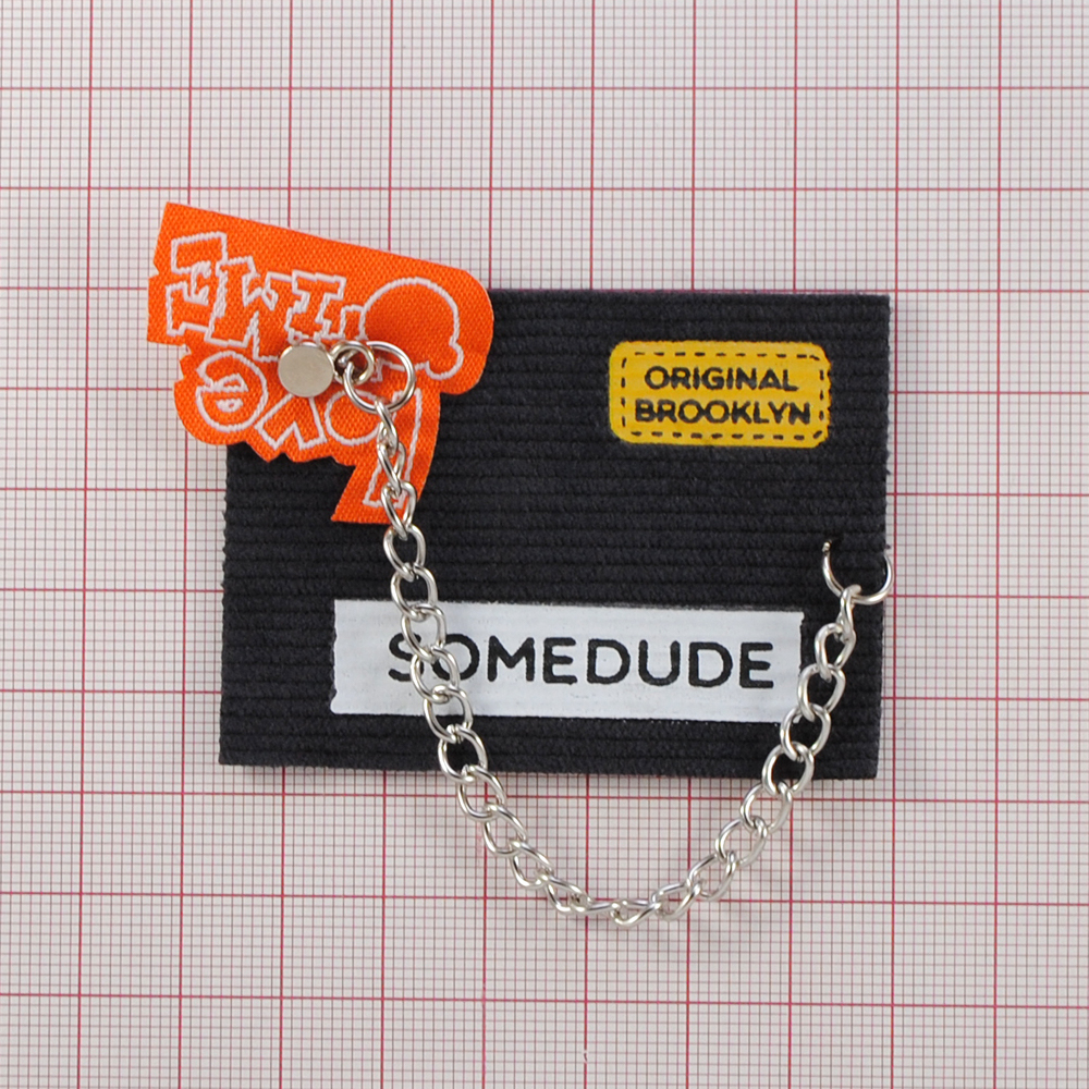 Лейба ткань Somedude, 6,5*4,7см, желтый, белый, чёрный, оранжевый, цепь, шт. Лейба Ткань