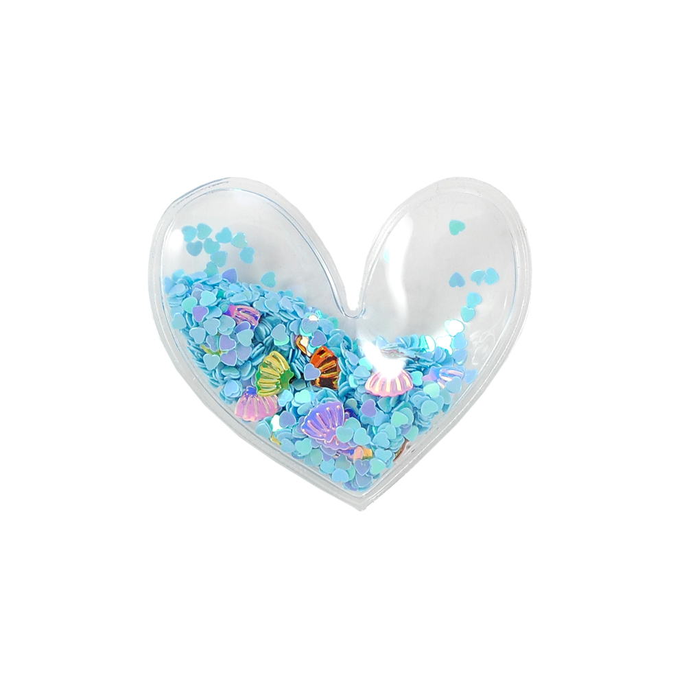 Аппликация пришивная силиконовая Аквариум Сердце с сердечками, 6*6,5см, розовый, оранжевый, голубой, желтый, шт. Аппликации Пришивные Резиновые