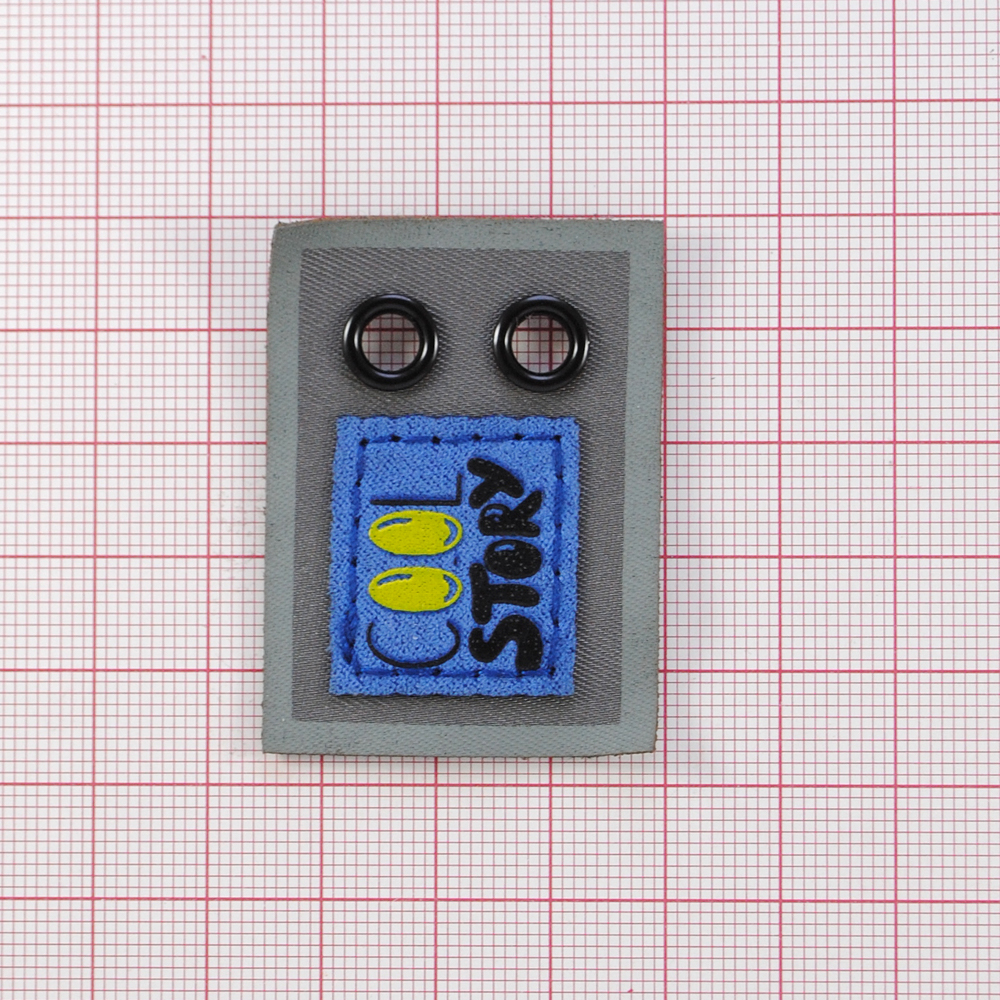 Лейба ткань., Cool Story, две блочки черн., 4.7*3.4см, желт., сер.,син., черн, шт. Лейба Ткань