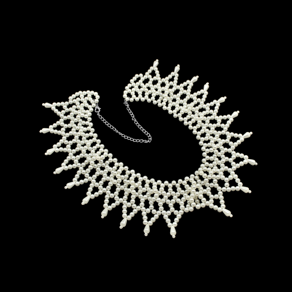 Воротник BS-004 29*16см жемчуг белый, NIKEL, шт. Воротники