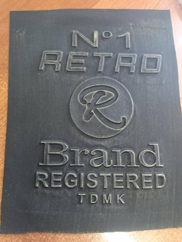 Аппликация пришивная конгрев Retro Brand R 28*22см черная, antique brush, шт. Аппликации Пришивные Рельефные