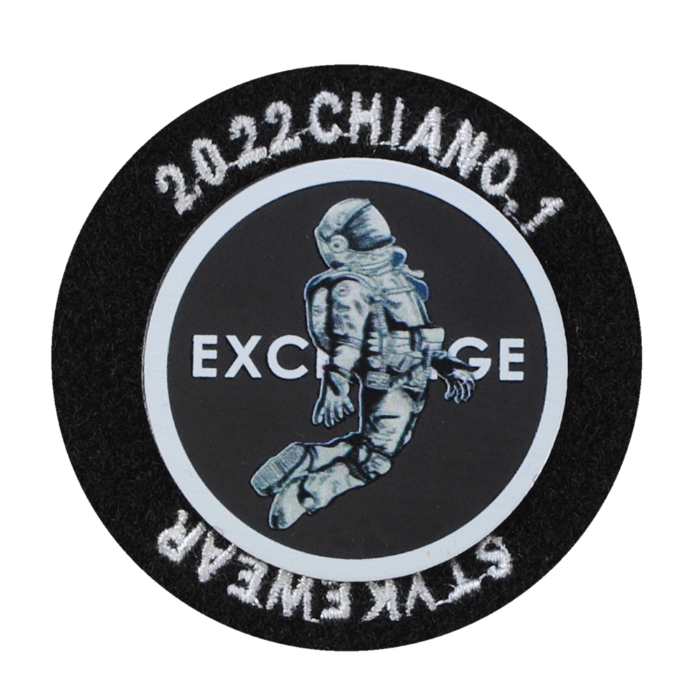 Нашивка тканевая, липучка, Exchange космонавт, 7см черная, белый лого, шт. Нашивка Липучка