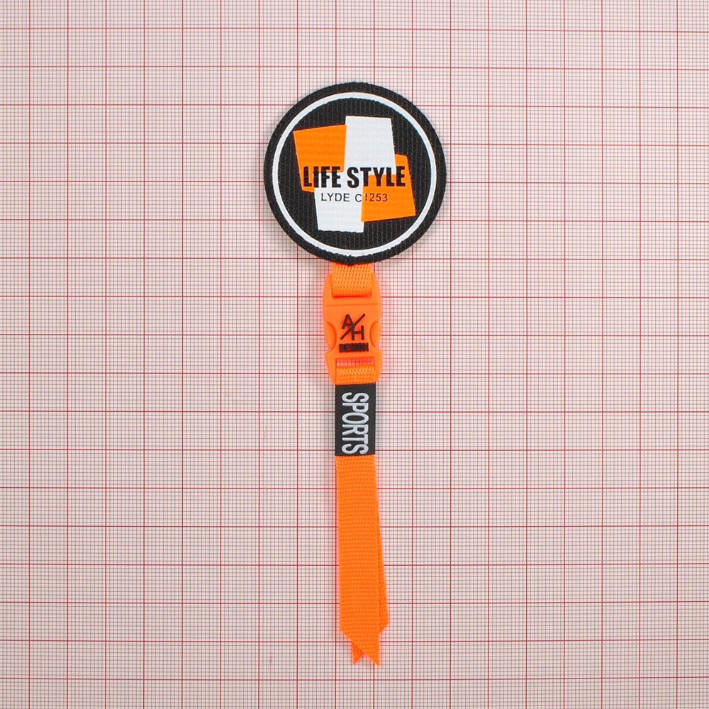 Лейба тканевая с подвеской LIFE STYLE 4,6*4,6см  черный, белый, оранжевый, шт. Лейба Ткань