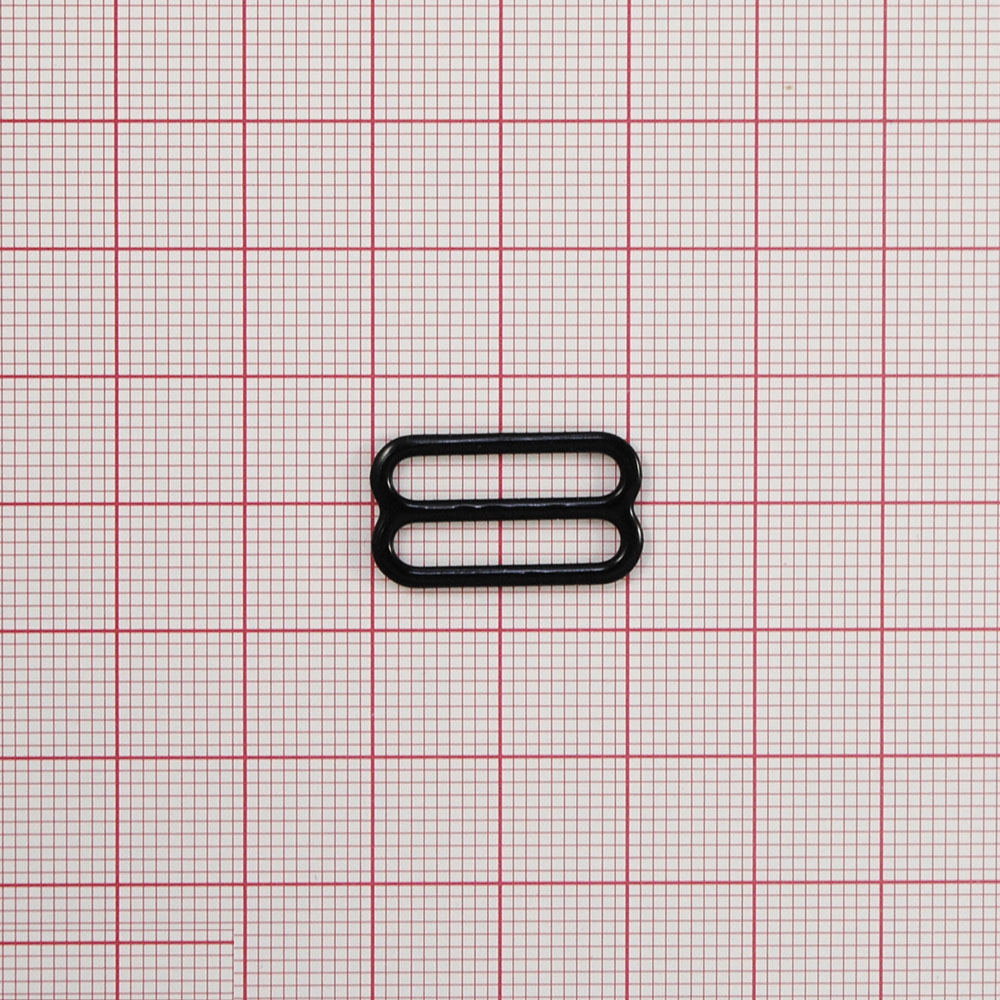 Перетяжка бельевая металл Прямоугольник,18*8мм (внутр.), 21,3*12мм (внешн.), черный, 1т.шт, уп. Перетяжка бельевая