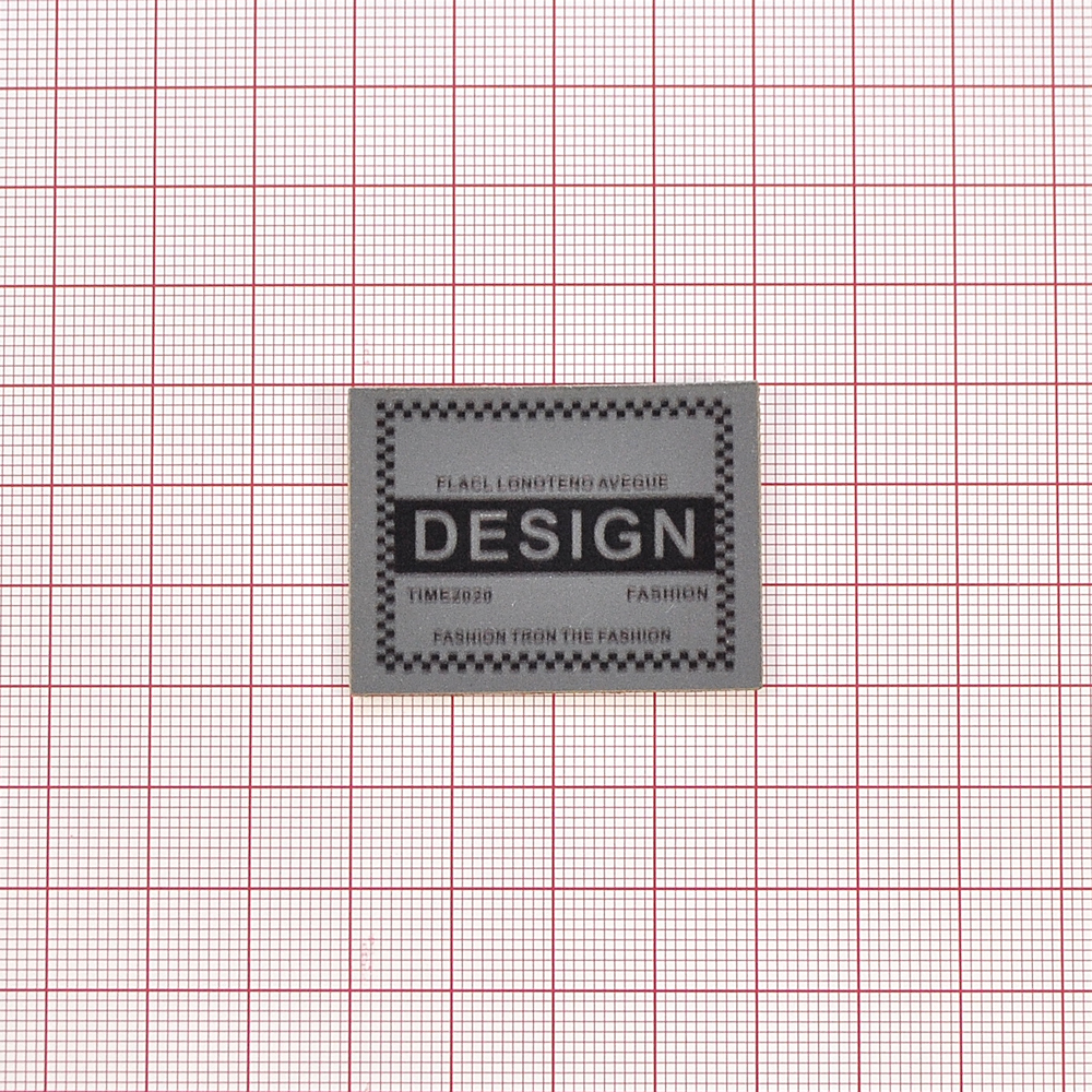 Лейба светоотражающая,  DESIGN, 3*4см, серый, черный, шт. Лейба Кожзам