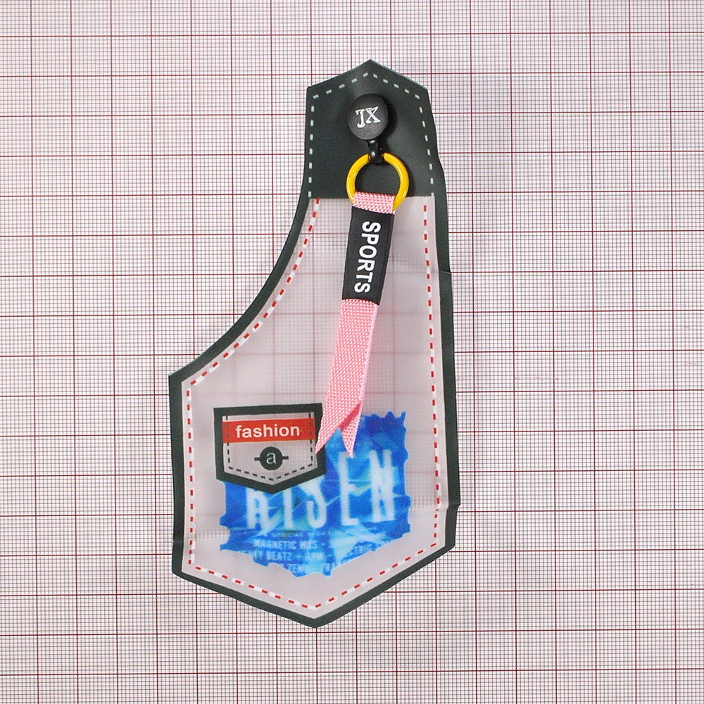 Лейба клеенка с розовой подвеской SPORTS, 7*14,5см, синий,  черный, белый, желтый, красынй, зеленый, шт. Лейба Клеенка