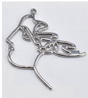 Подвеска металл Лицо, 3,7*4см, серебро, шт.. Подвески