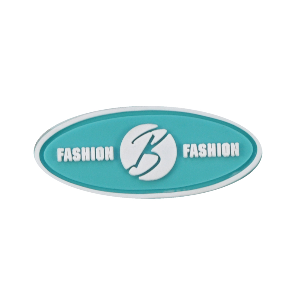 Лейба резиновая Fashioh B.2*5см, бирюзовый, белый, 1шт/уп. Лейба Резина