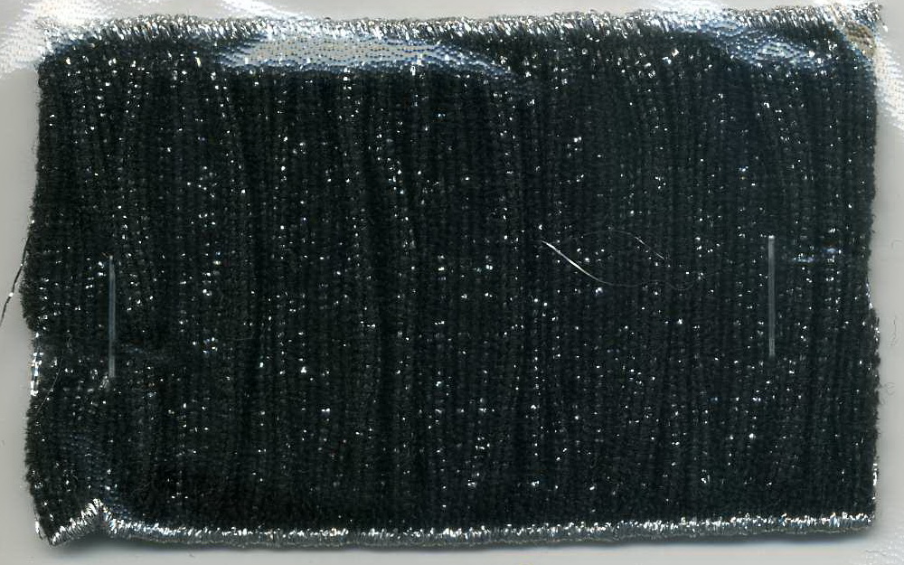 Резинка №13 5см гофр черная, люрекс серебро, ярд. Резинка