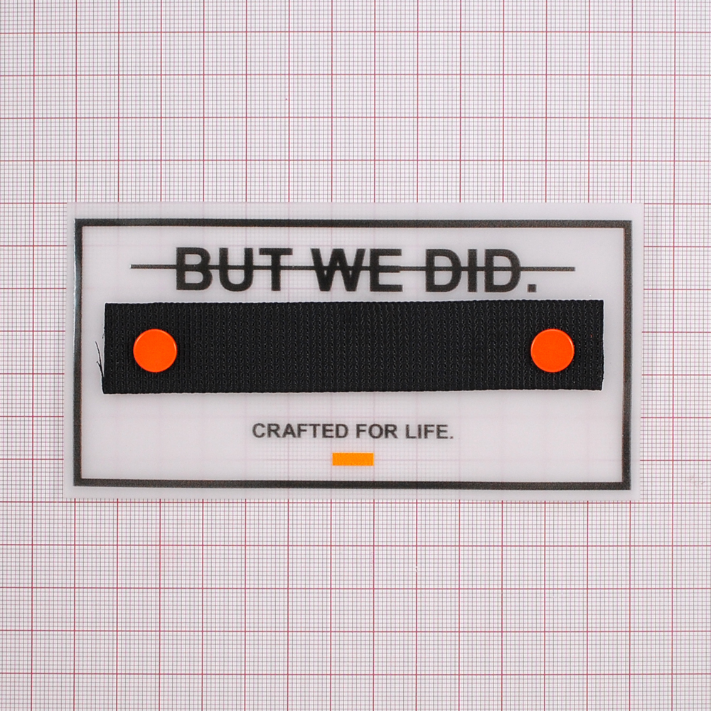 Лейба клеенка и ткань с хольнитенами BUT WE DID, 7*13,5см, черный, оранжевый, прозрачный, шт. Лейба Клеенка