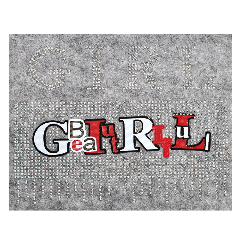 Термоаппликация стразы GIRL, 14*19см, черный, белый, красный, никель, шт. Аппликации клеевые Рисунки из страз