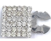 Украшение для пуговицы Квадрат, серебро, камень белый. шт. Украшение для пуговицы