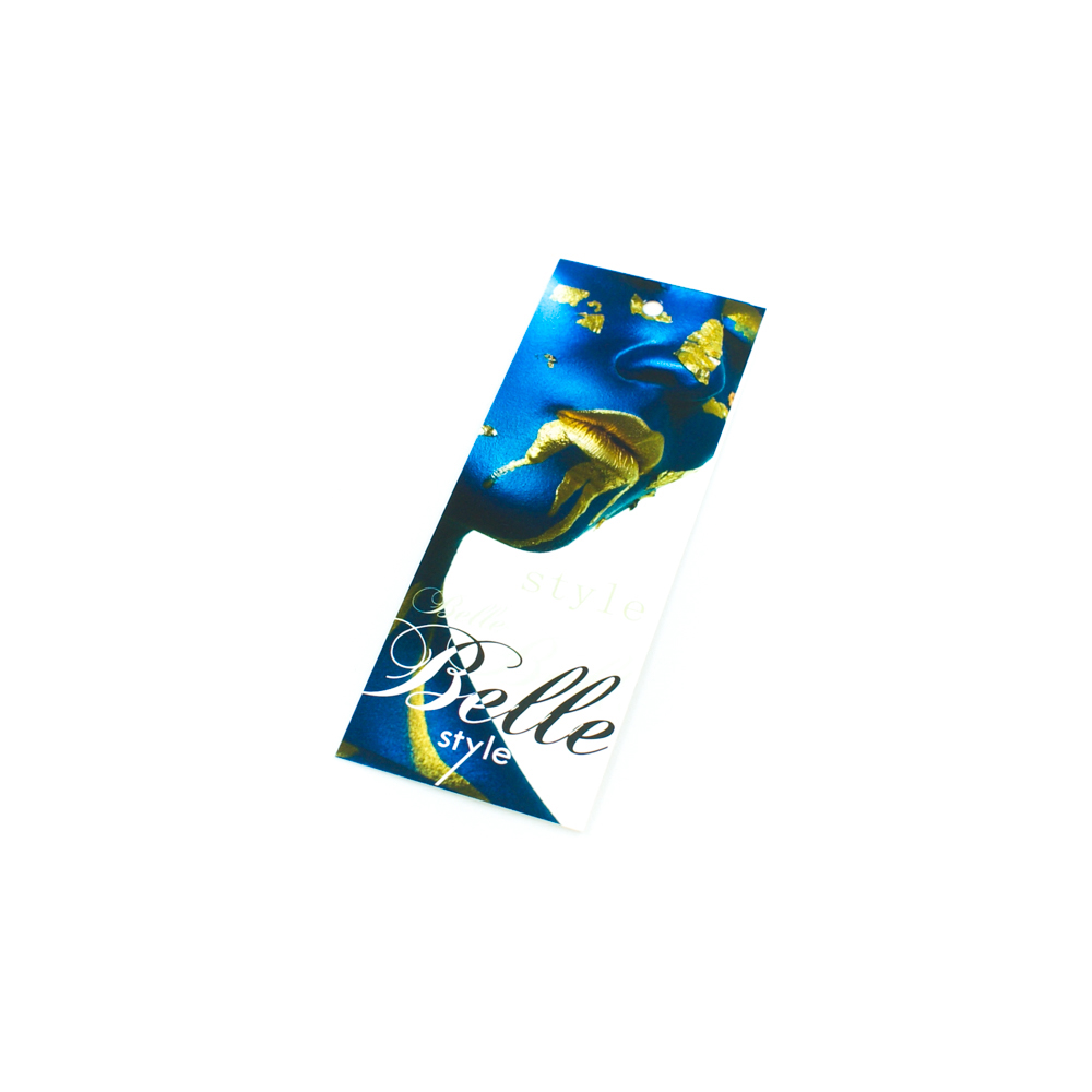 Этикетка бумажная Belle style, 45*120мм сине-золотая, шт. Этикетка бумага