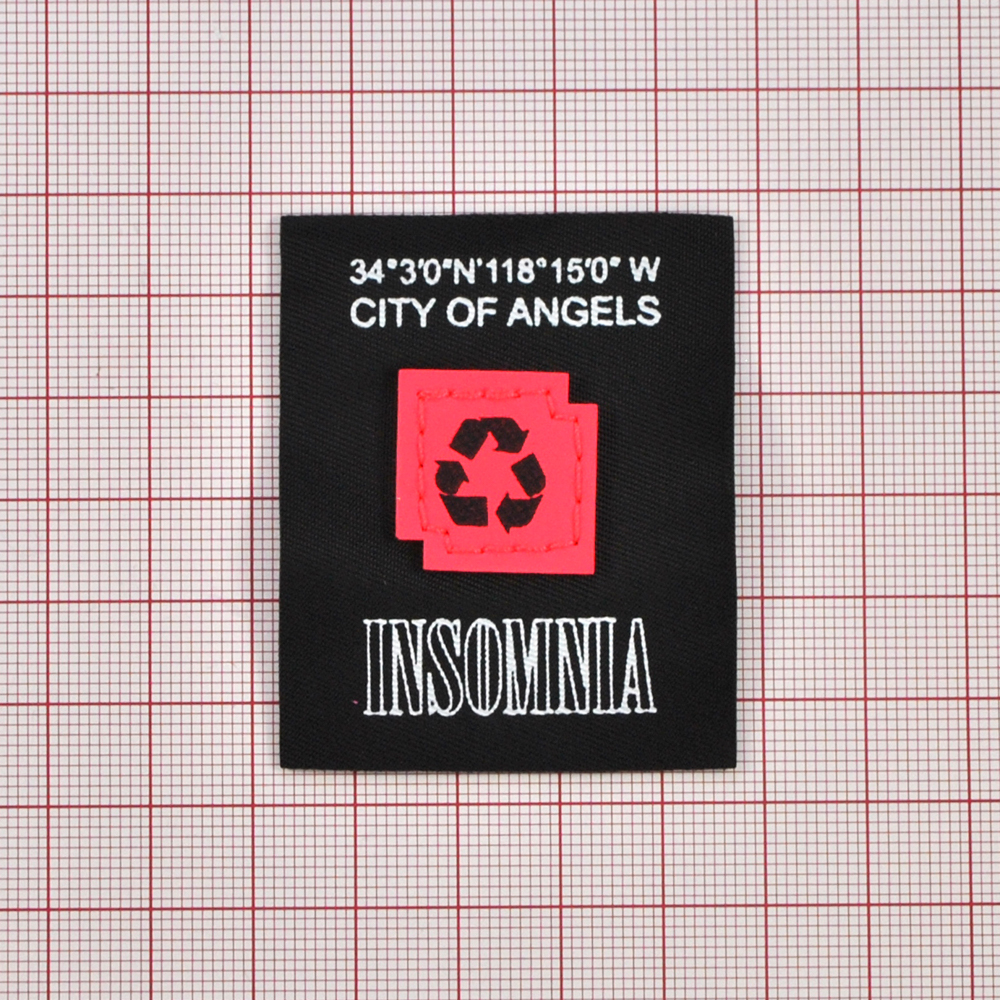 Лейба ткань+кожзам INSOMNIA, 4.5*5.5см, черный, белый, розовый, шт. Лейба Ткань