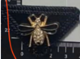 Лейба Треугольник Пчела, черный, золото, белые камни, шт. Лейба Ткань