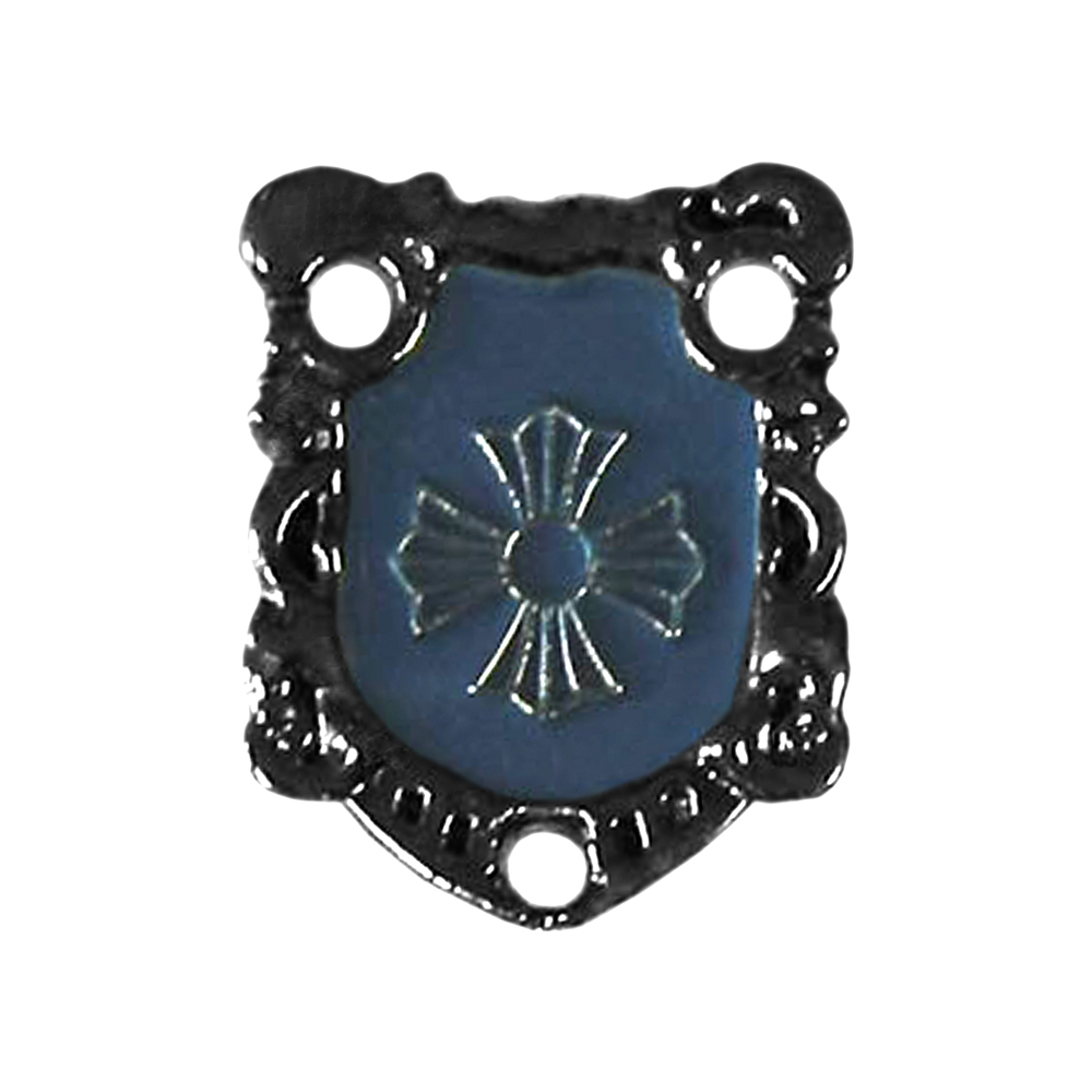 Лейба металл Герб с крестом 13*16мм пришивная BN, темно-синий. Лейба Металл