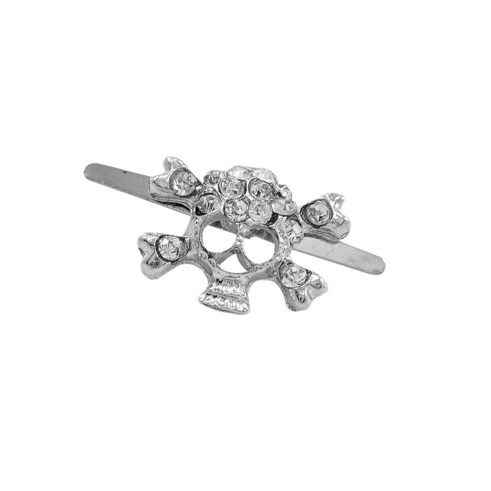 Краб металл Череп - бел.камни, NIKEL, шт. Крабы Металл Цветы, Жуки