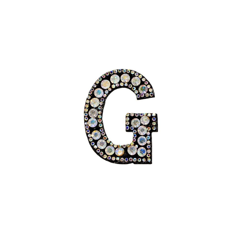 Аппликация клеевая стразы G 5,5*4,3см, черный, камни белый хамелеон, шт. Аппликации клеевые Стразы комб.