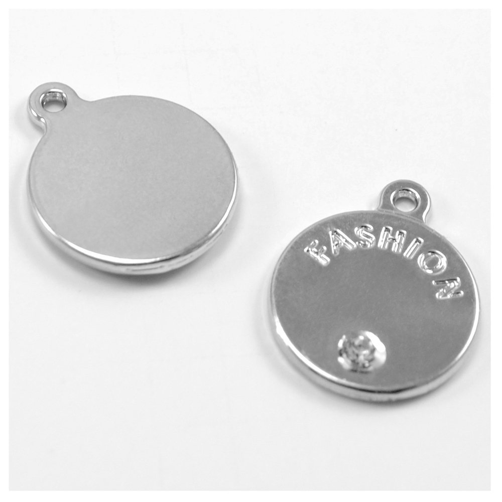 Подвеска металл FASHION 15мм, камень ss6 crystal 1шт, nickel, шт. Подвески