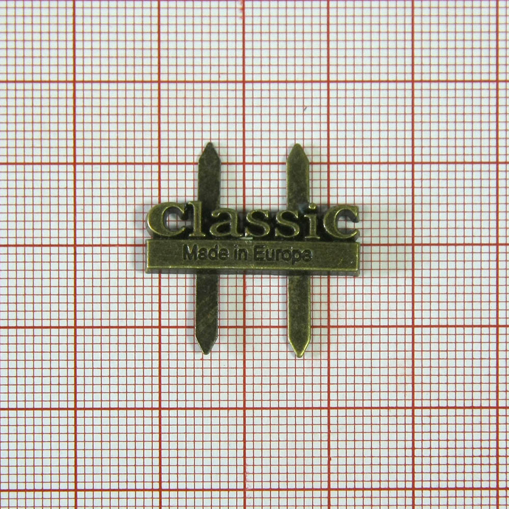 Краб металл CLASSIC, antik brass, 2,5*0,8см, шт. Крабы Металл Надписи, Буквы