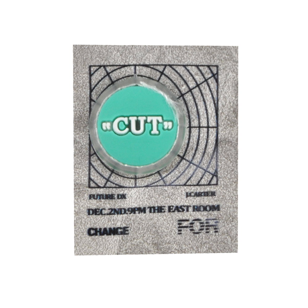 Лейба кожзам Cut, 3,5*4,5см, черный, белый, бирюза, серебро, шт. Лейба Кожзам
