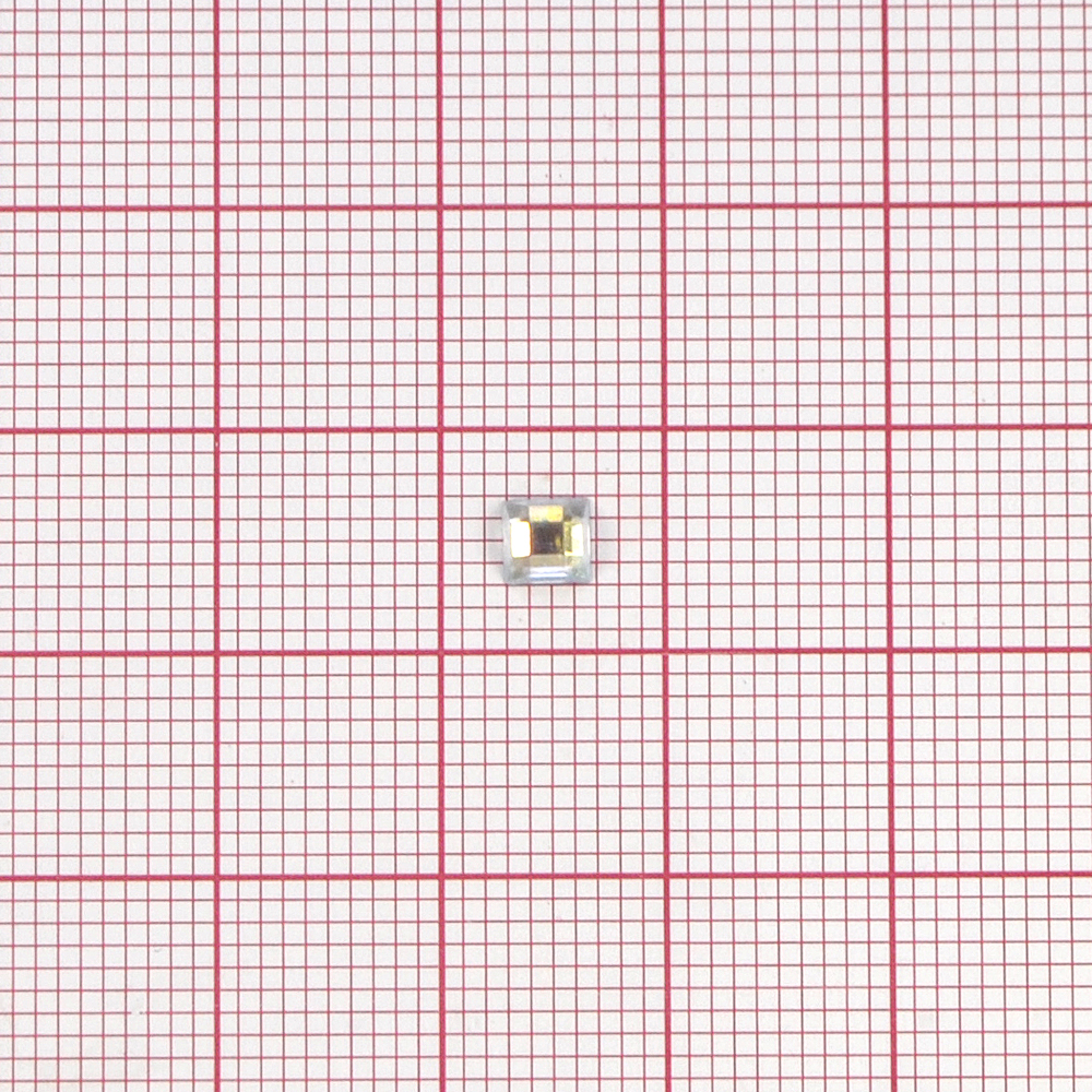 Стразы Д на клей, квадрат 4*4мм бел.хамелеон 38АВ, 1тыс.шт. Стразы на клей