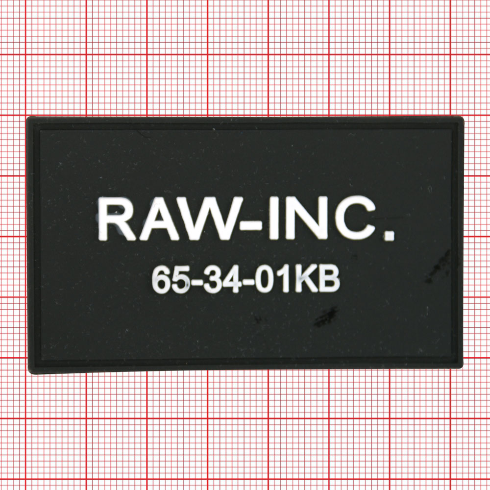 Лейба рез. RAW-INC прямоуг. 8,2*4,4см черн., бел., шт. Лейба Резина