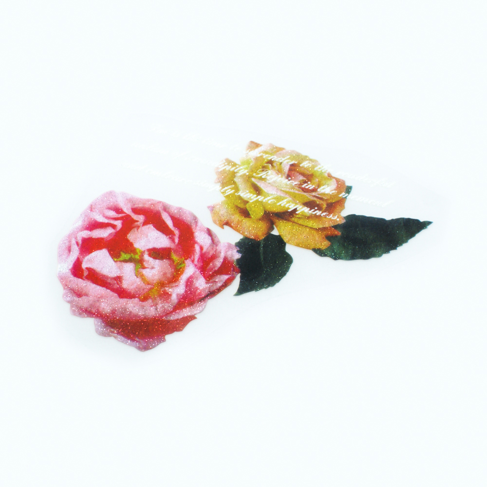 Термоаппликация Розы с текстом 11*14см, шт. Термопереводки Цветы, Птицы