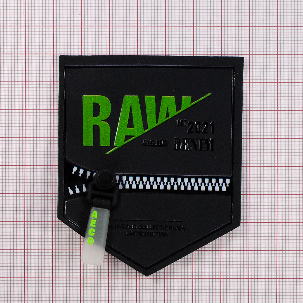 Лейба клеенка с хольнитеном Карман RAW, с имитацией молнии, 8*6,5см, чёрный, зеленый, шт. Лейба Клеенка