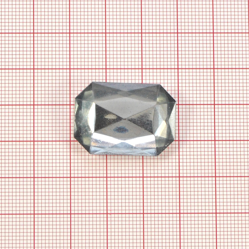 Стразы стеклянные на клей многранник плоский округлый низ (20*28мм) серый, 1тыс.шт. Стразы на клей