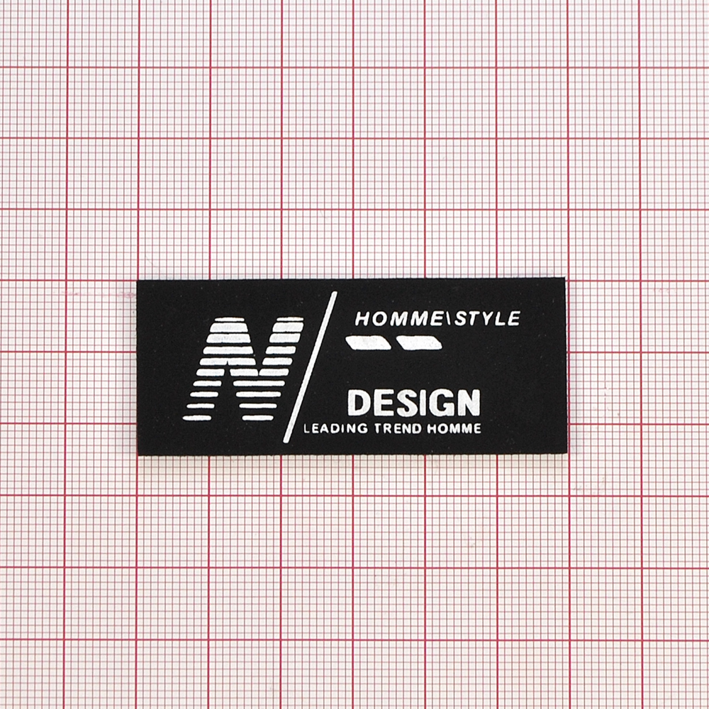 Лейба тканевая N Design, 6*2.5см, черный, белый, шт. Лейба Ткань