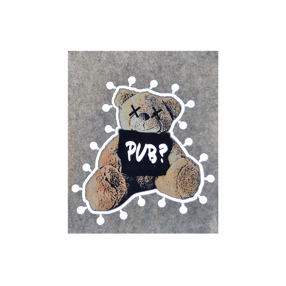 Термоаппликация светоотражающая Медведь PUB 24*30см цветная, шт. Аппликации клеевые Мех, флок, войлок