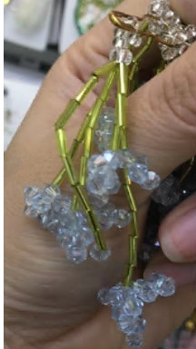 Подвеска из бисера и стекляруса, салатовый, голубой, шт. Подвески