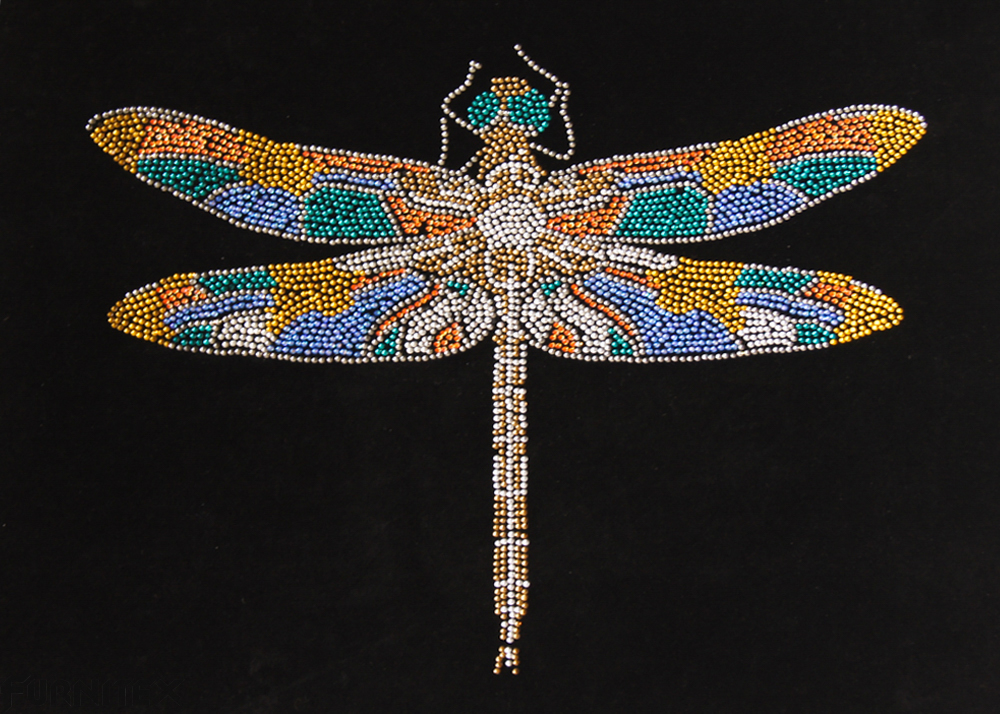 Термоаппликация из страз Стрекоза 27,5*19см, цветная, шт. Аппликации клеевые Рисунки из страз