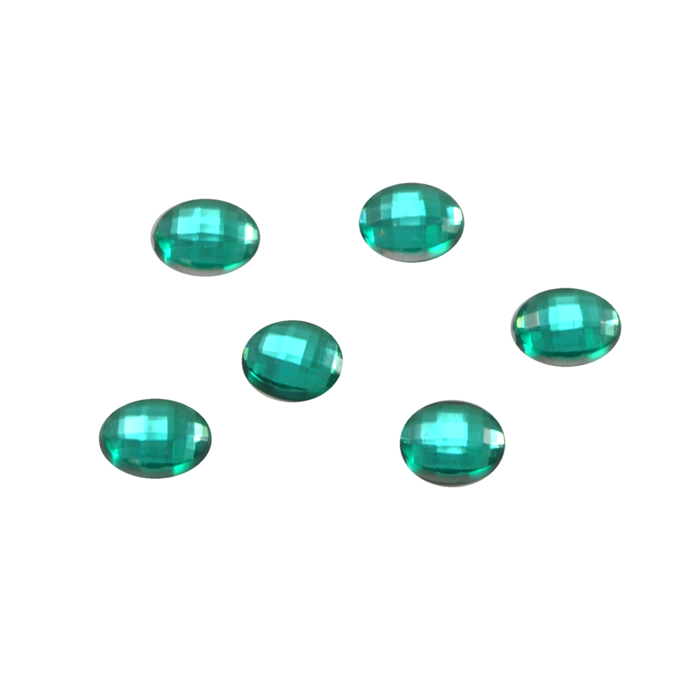 Стразы Д на клей, овал 8*10мм зеленый 42, 1тыс.шт. Стразы на клей