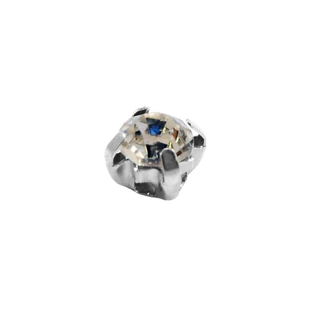 Стразы пришивные в металле круглые, 3мм, crystal, шт. Стразы пришивные в металле