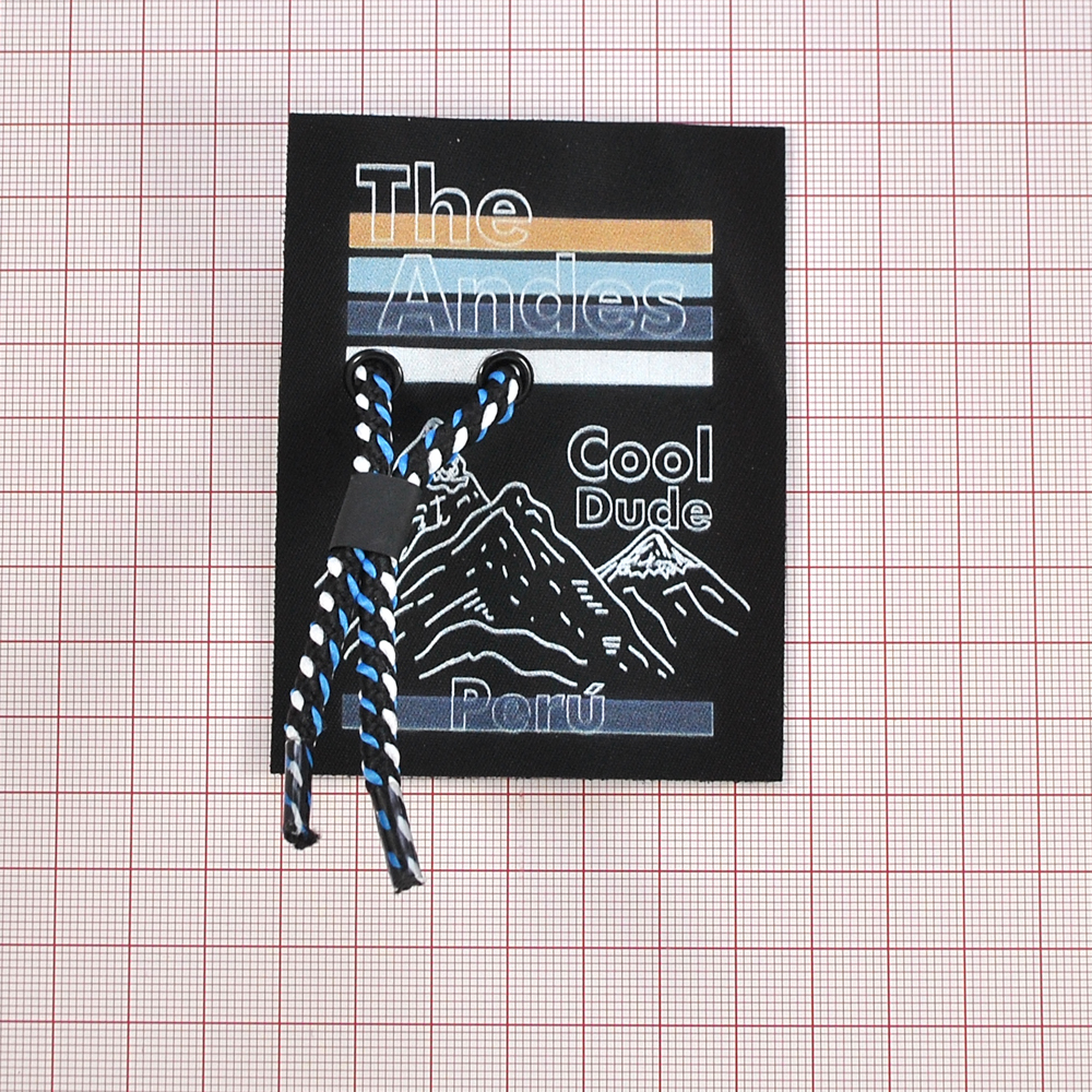 Лейба тканеваяя с подвеской The Andes, 7*8.5см, черный, белый, синий, бежевый, шт. Лейба Ткань