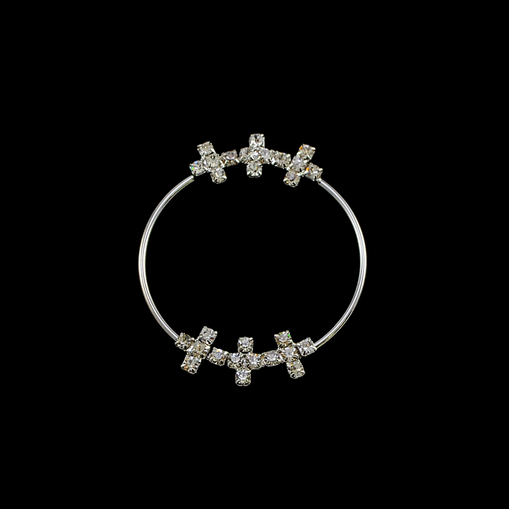 Украшение стеклянное А-30 NIKEL /обруч, кресты/. Перетяжка металл со стразами