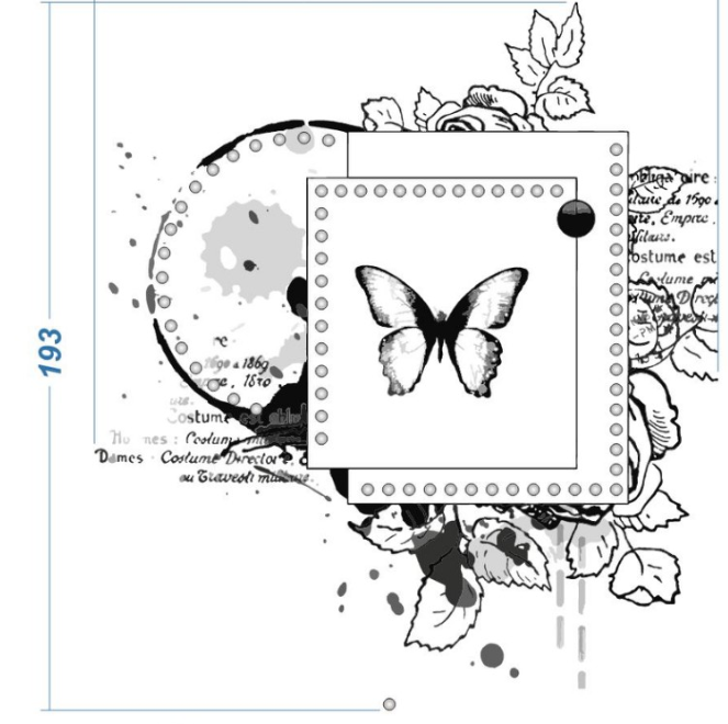 Аппликация композит, Бабочка, 17*19,3см, термотрансфер DTF, SS10 24217, шт. Аппликация композит