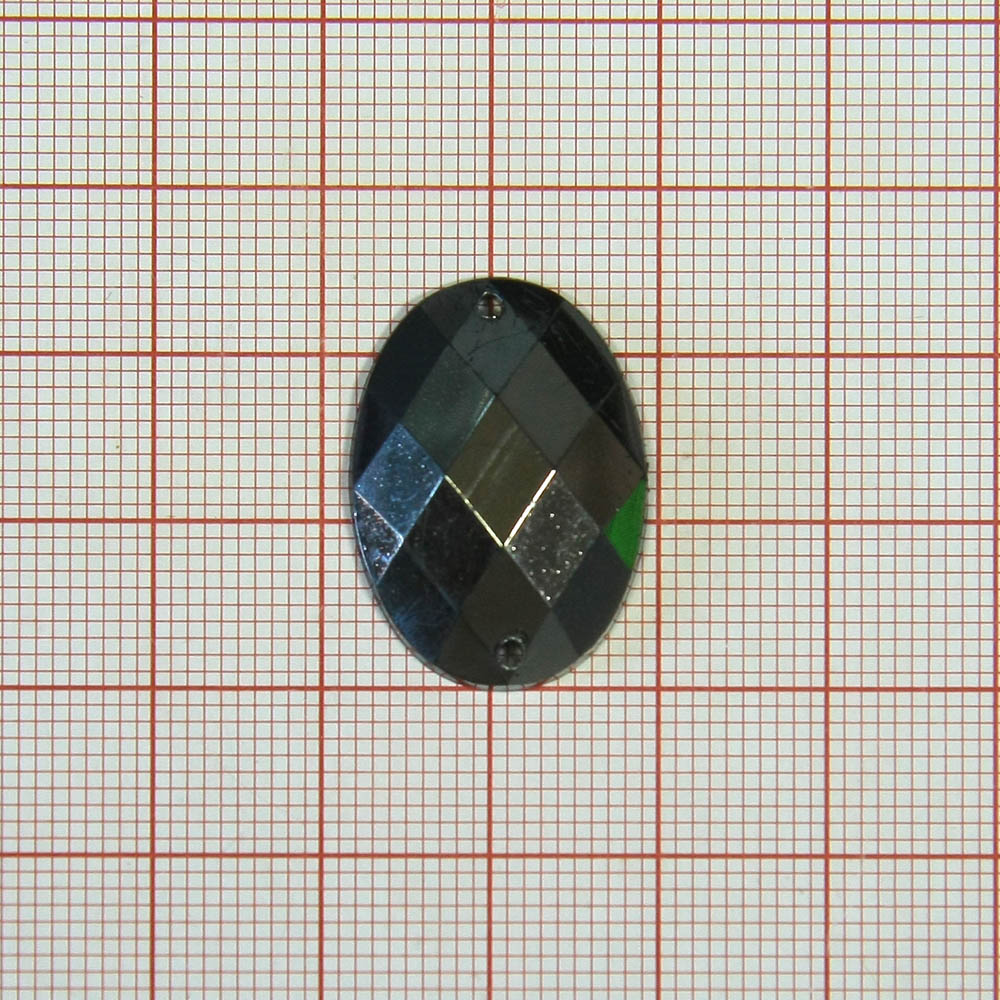 Стразы пришивн. овал 18*25мм BLACK NIKEL Металлизирован.,1т.шт. Стразы пришивные