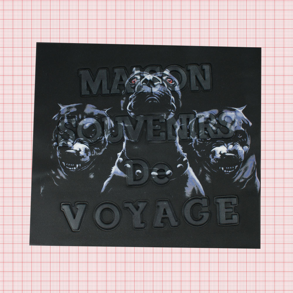 Аппликация пришивная конгрев Maison Souvenirs Собаки 23,9*22,5см черно-белый рисунок, шт. Аппликации Пришивные Рельефные