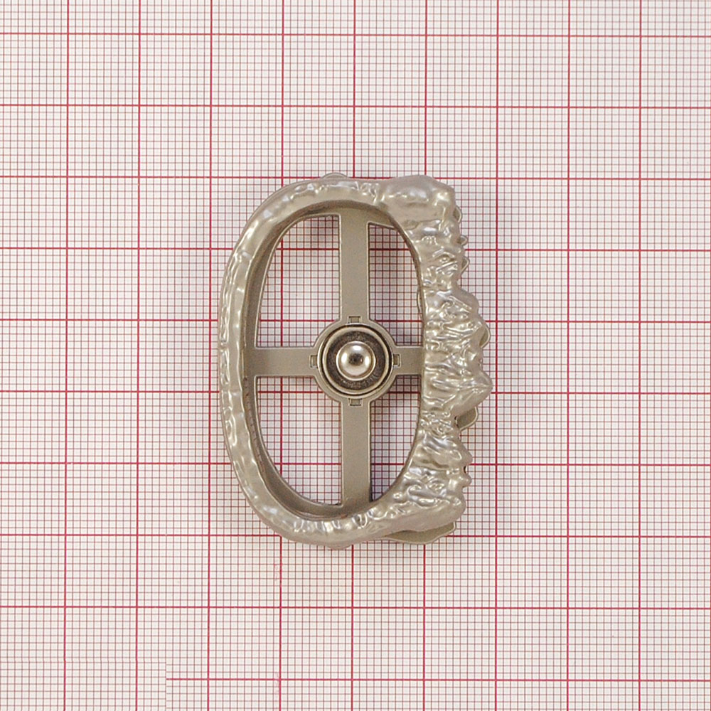 Кнопка металл Овал рельеф, матовый никель, 50*40мм, шт.. Кнопка металл