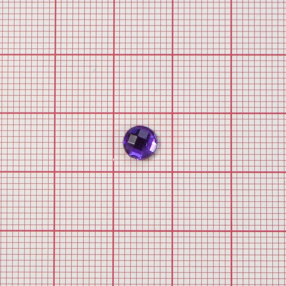 Стразы Д на клей, круг 6мм темн-сирень 5, 1тыс.шт. Стразы на клей